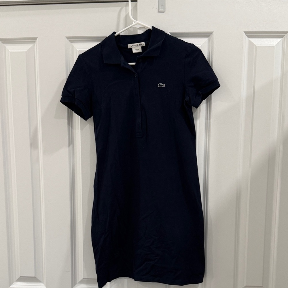 Lacoste Navy Short-Sleeve Polo Mini Dress